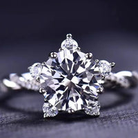 Twisted Sterling-Silver Moissanite Ring 3 Carat Lia - Shine Women's Ring Velanci
