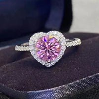 1 Carat Moissanite Heart Ring Giulia - SterlingSilver Shine Women's Ring Velanci