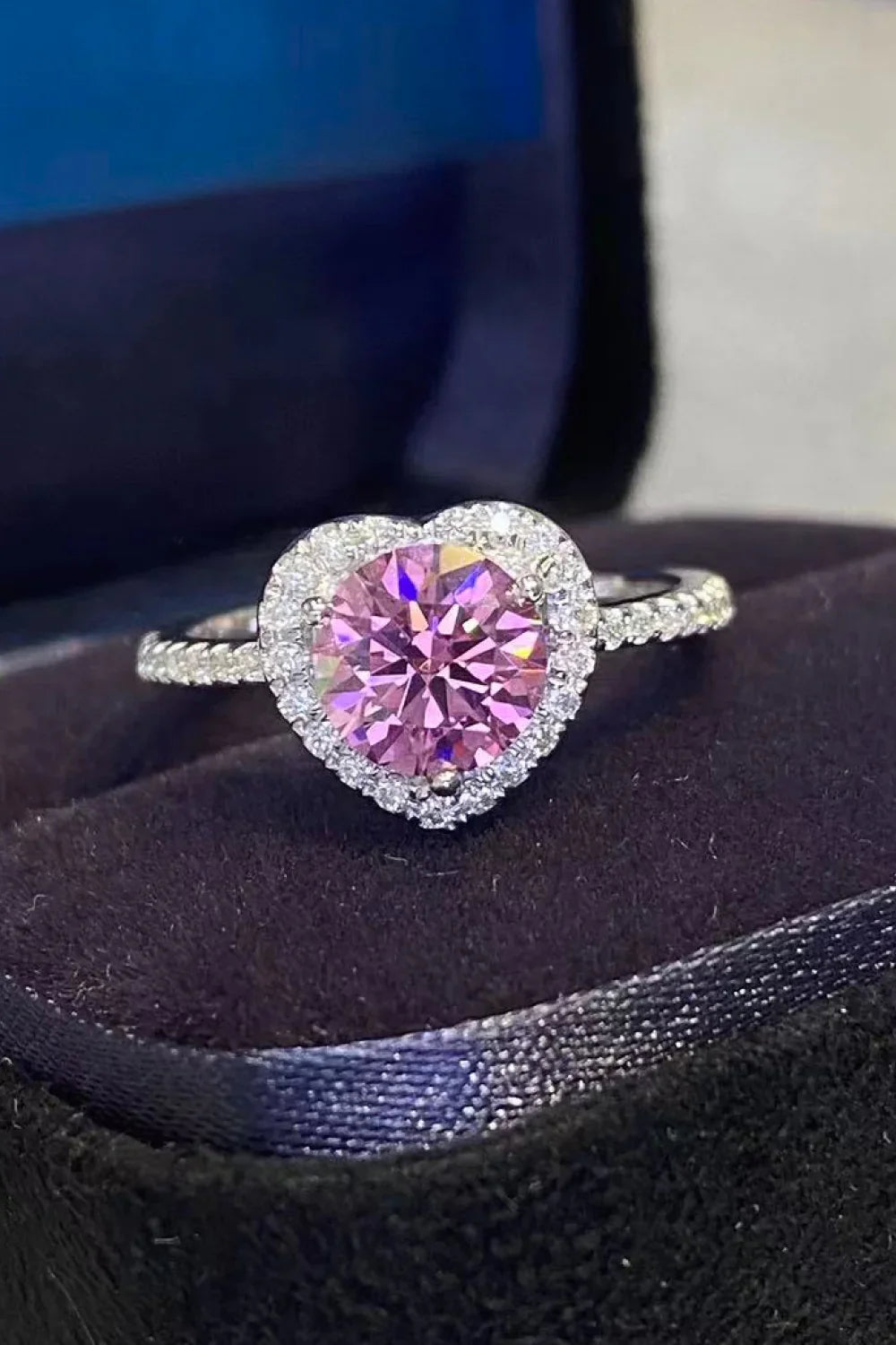 1 Carat Moissanite Heart Ring Giulia - SterlingSilver Shine Women's Ring Velanci