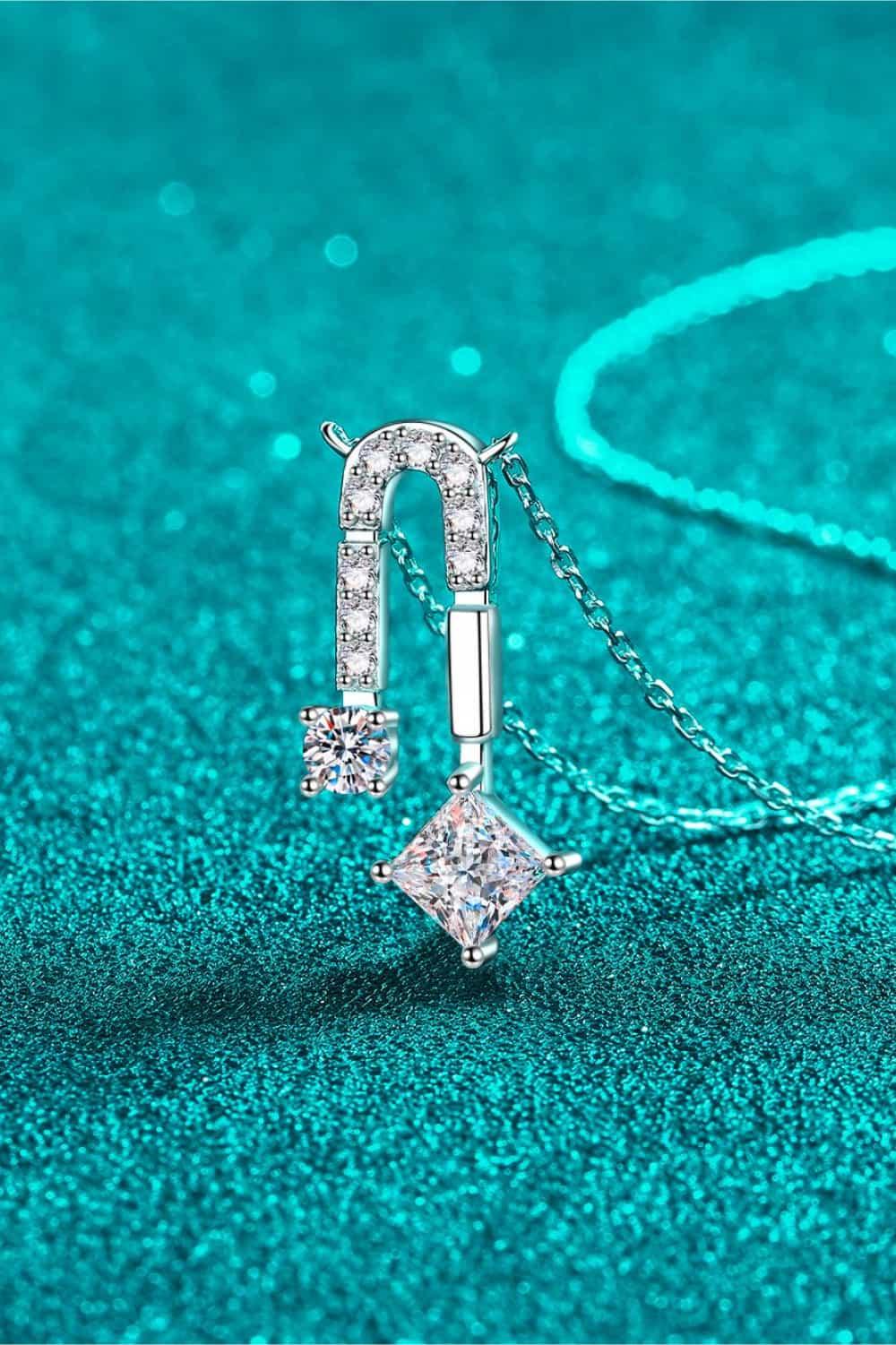 Moissanite Necklace - 1.3ct Sterling Silver Rhodium-Plated Velanci
