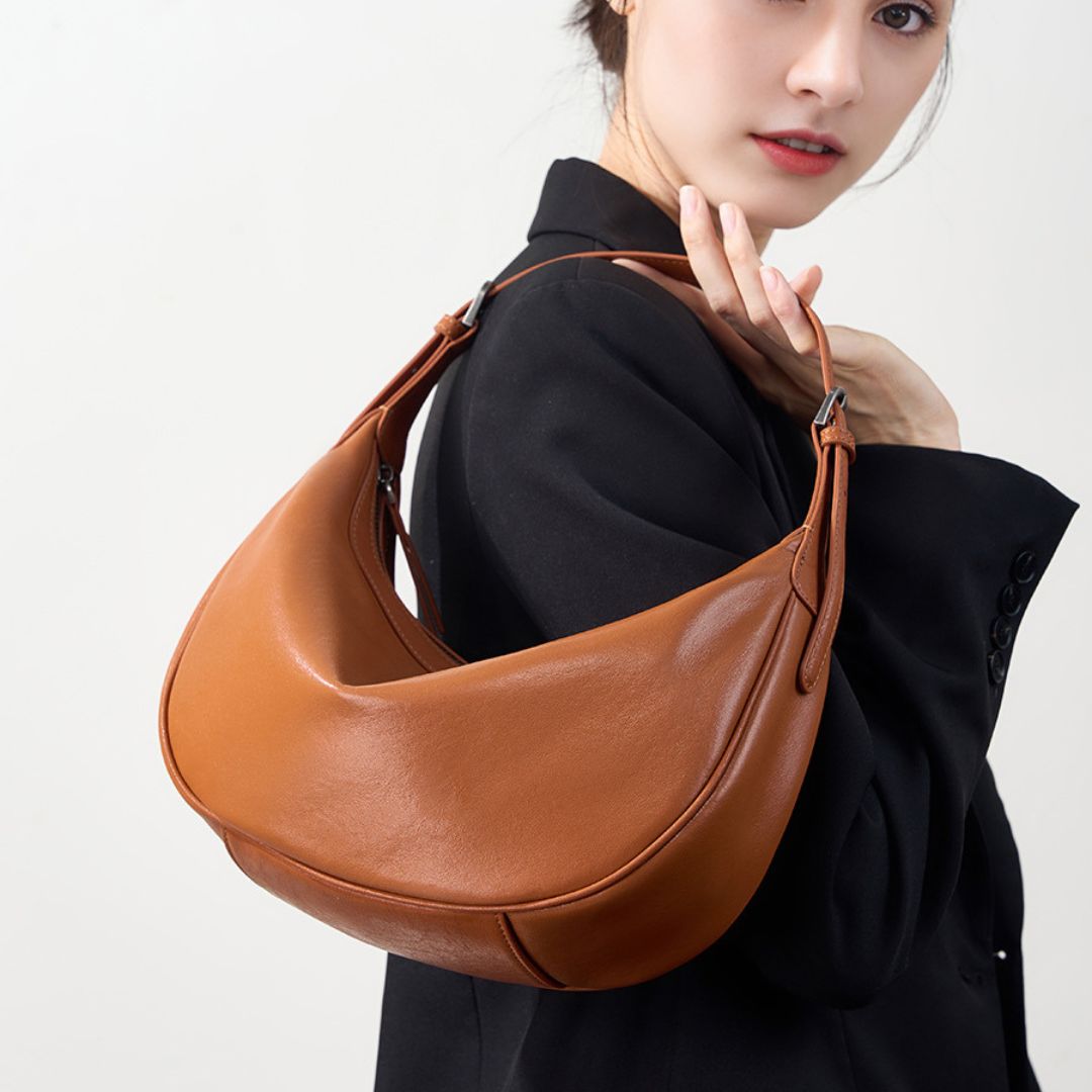 Evening Glow Luxe Leather Handbag