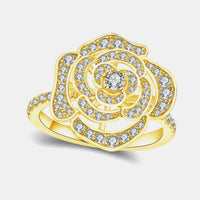 Moissanite Ring Valentina - Floral Sparkle Sterling Women's Ring Velanci