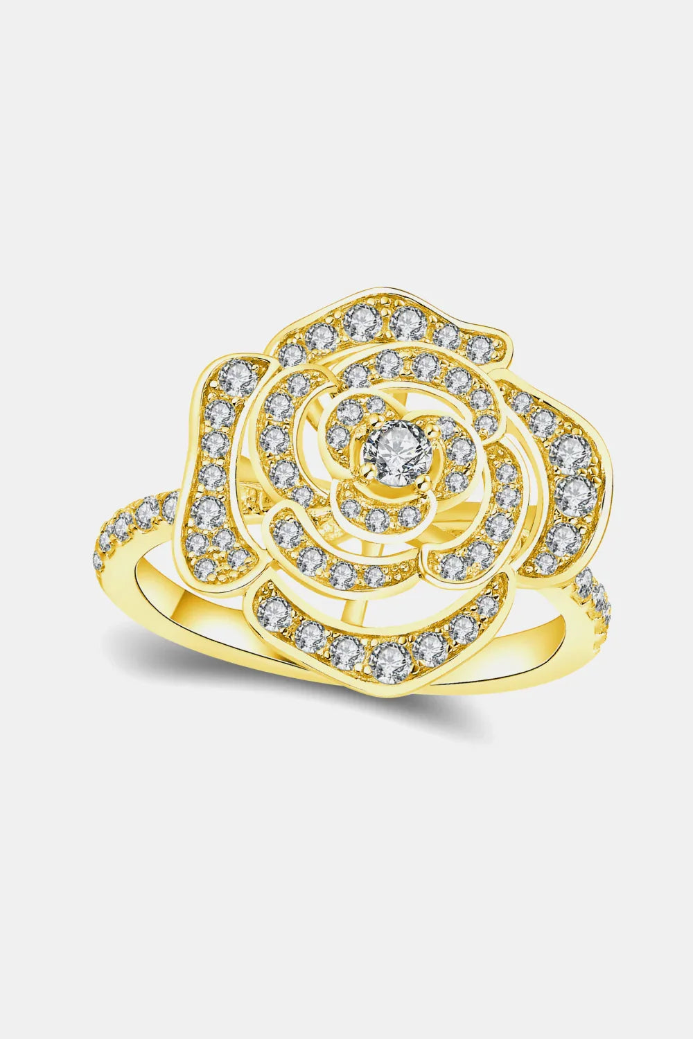 Moissanite Ring Valentina - Floral Sparkle Sterling Women's Ring Velanci