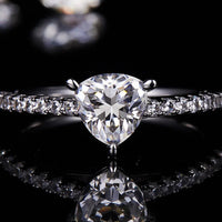 Ring Raffaella - 1ct Triangle Moissanite Silver Band Women's Ring Velanci