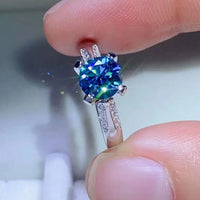 Moissanite Ring Giada - 1ct, Sterling Silver, 4-Prong Women's Ring Velanci