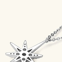 Moon Star Necklace - Platinum-Plated Moissanite Pendant Velanci