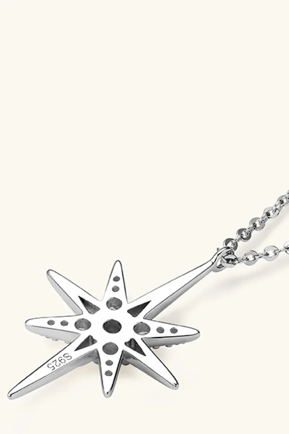 Moon Star Necklace - Platinum-Plated Moissanite Pendant Velanci