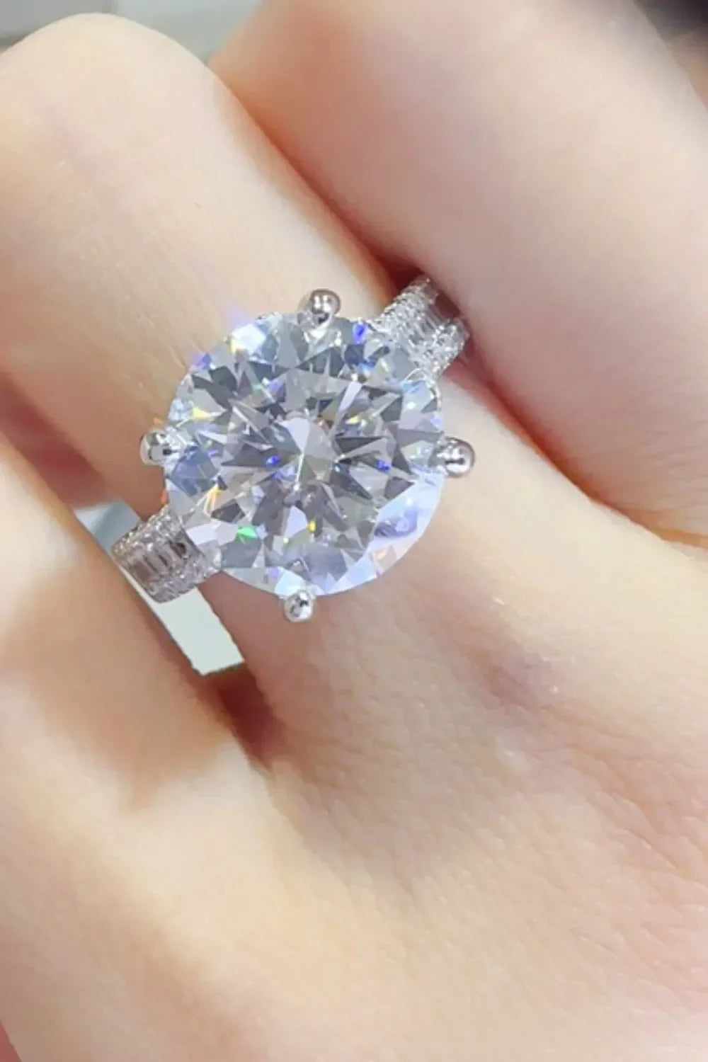Ring Sofia - 5 Carat Moissanite Sterling Silver Ring Women's Ring Velanci