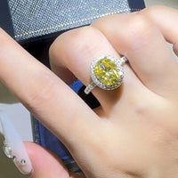3 Carat Moissanite Sterling Silver Ring Alessia - Halo Shine Women's Ring Velanci
