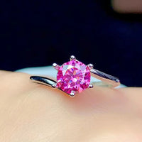 Moissanite Ring Giulia - 1ct Sterling Silver Band Polished Women's Ring Velanci