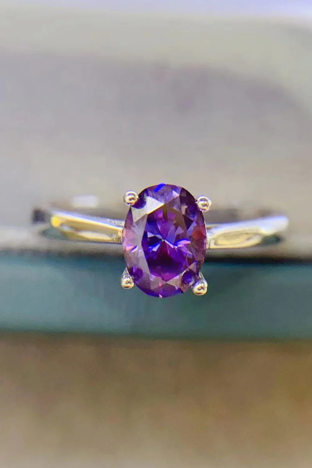 Moissanite Ring Alessia - 1 Carat, 4-Prong Solitaire Women's Ring Velanci