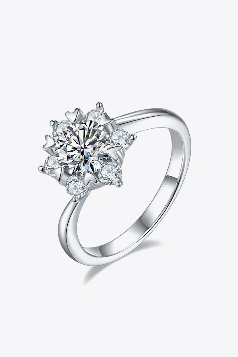 Moissanite Sterling Silver Ring Sofia - D Color VVS1 Sparkle Women's Ring Velanci