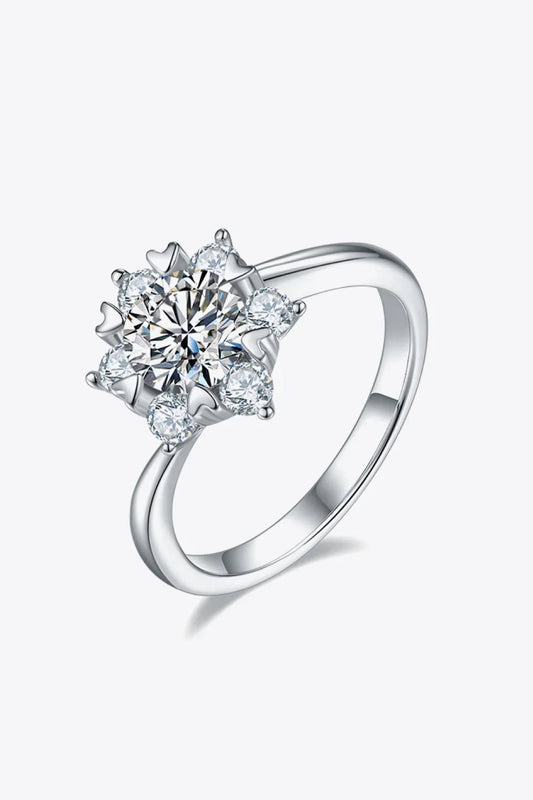 Moissanite Sterling Silver Ring Sofia - D Color VVS1 Sparkle Women's Ring Velanci