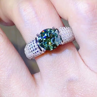 Ring Giulia - 3 Carat Moissanite Silver Ring Shine Women's Ring Velanci