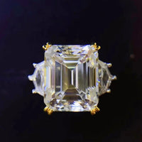 Moissanite Platinum-Plated Ring Chiara - Daily Elegance Women's Ring Velanci