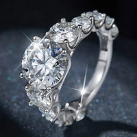8 Carat Moissanite Ring Alessia - Sterling Silver Sparkle Women's Ring Velanci