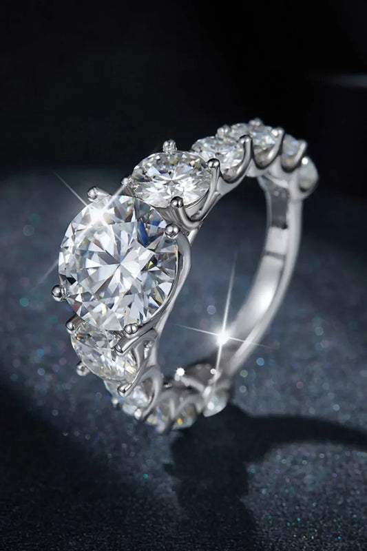 8 Carat Moissanite Ring Alessia - Sterling Silver Sparkle Women's Ring Velanci