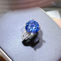 Moissanite Ring Giulia - 5 Carat Starglow Sterling Silver Women's Ring Velanci