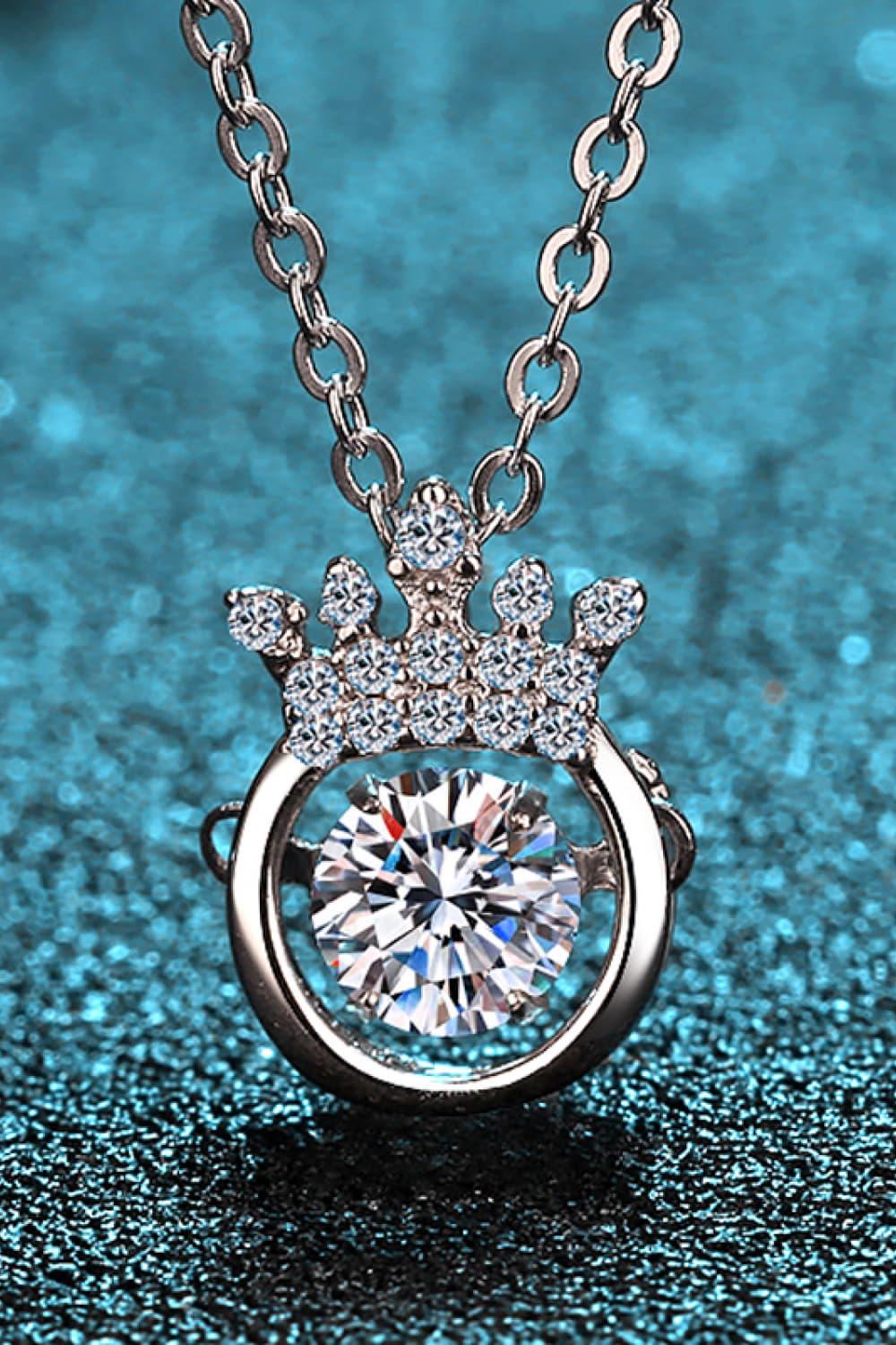 Rhodium-Plated Moissanite Necklace - Subtle Coastal Sparkle Velanci