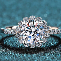 1 Carat Moissanite Halo Ring Valentina - Coastal Sparkle Women's Ring Velanci
