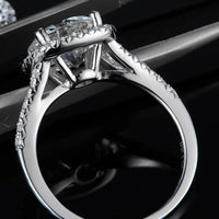 3 Carat Moissanite Halo Ring Giulia - Bold Center Sparkle Women's Ring Velanci