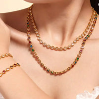 Gold-Plated Zircon Necklace - Lightweight Delicate Velanci