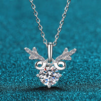 Moissanite Necklace - 1 Carat Center Stone With Pave Accents Velanci
