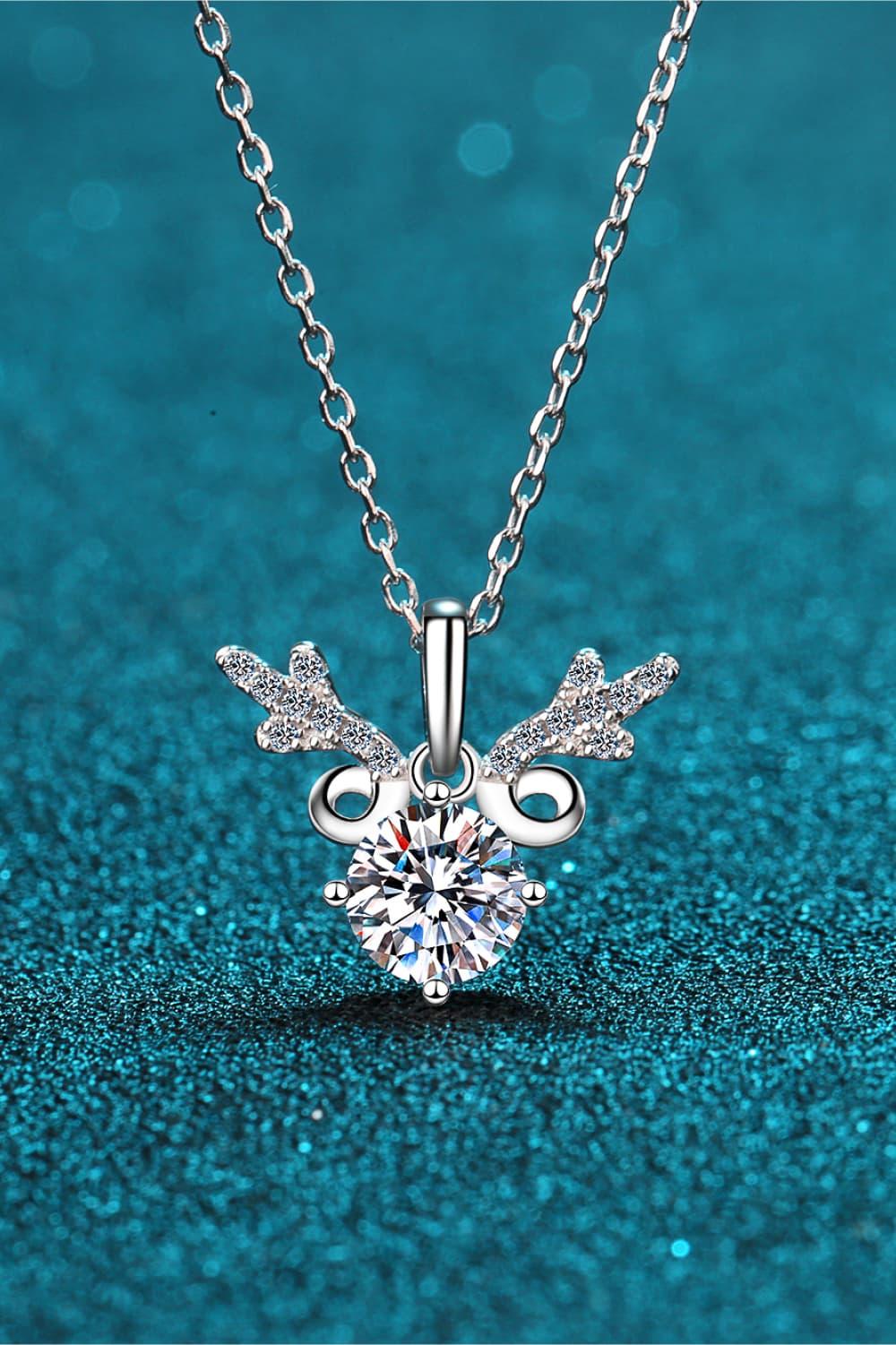 Moissanite Necklace - 1 Carat Center Stone With Pave Accents Velanci