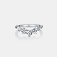 Inlaid Moissanite Ring Ariella - 0.9ct Coastal Sparkle Arc Women's Ring Velanci