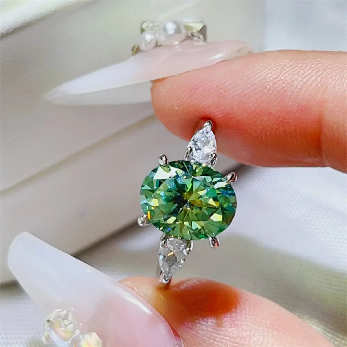 Ring Sofia - 3 Carat Moissanite Sterling Silver Ring Women's Ring Velanci