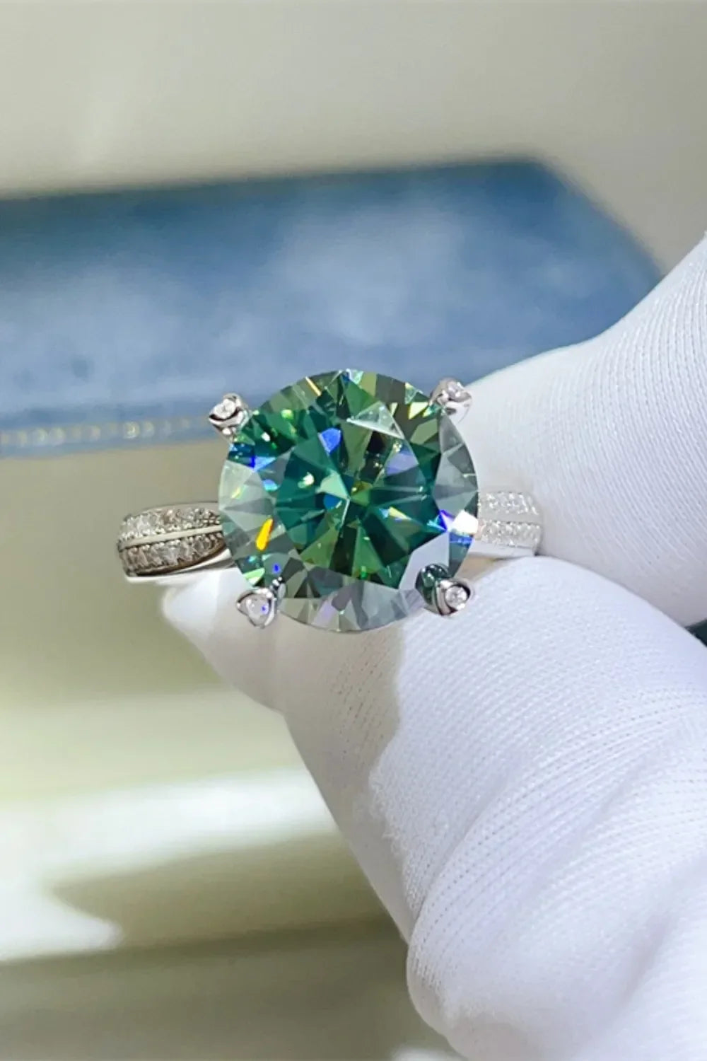 Ring Giovanna - 5 Carat Moissanite Platinum-Plated Silver Women's Ring Velanci