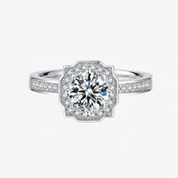 Ring Isabella Halo Sparkle - 1 Carat Moissanite Silver Women's Ring Velanci