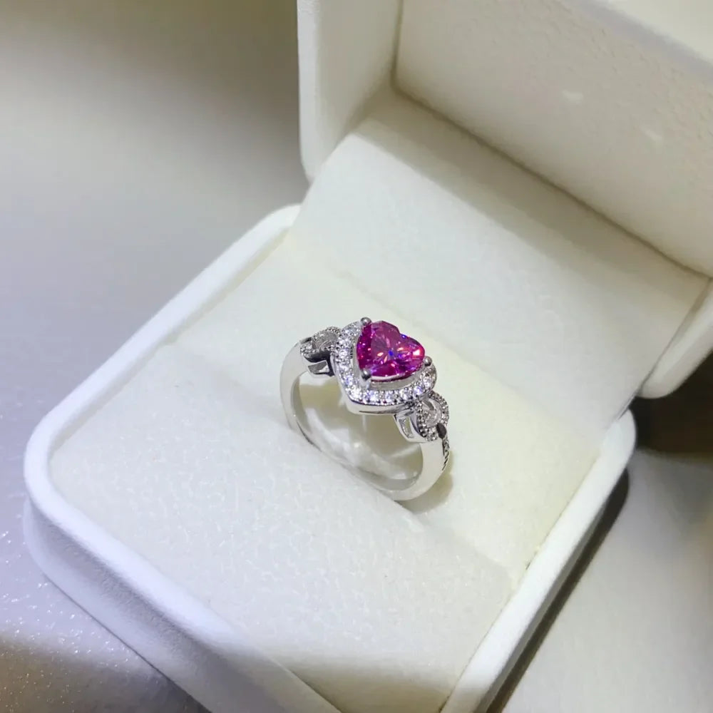 Ring Giulia - 1 Carat Moissanite Halo, Sterling Silver Women's Ring Velanci