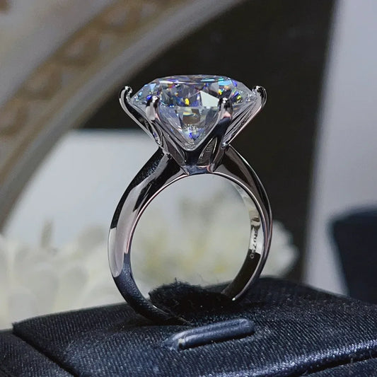 Ring Lia - 10ct Moissanite, Platinum-Plated Sterling Silver Women's Ring Velanci