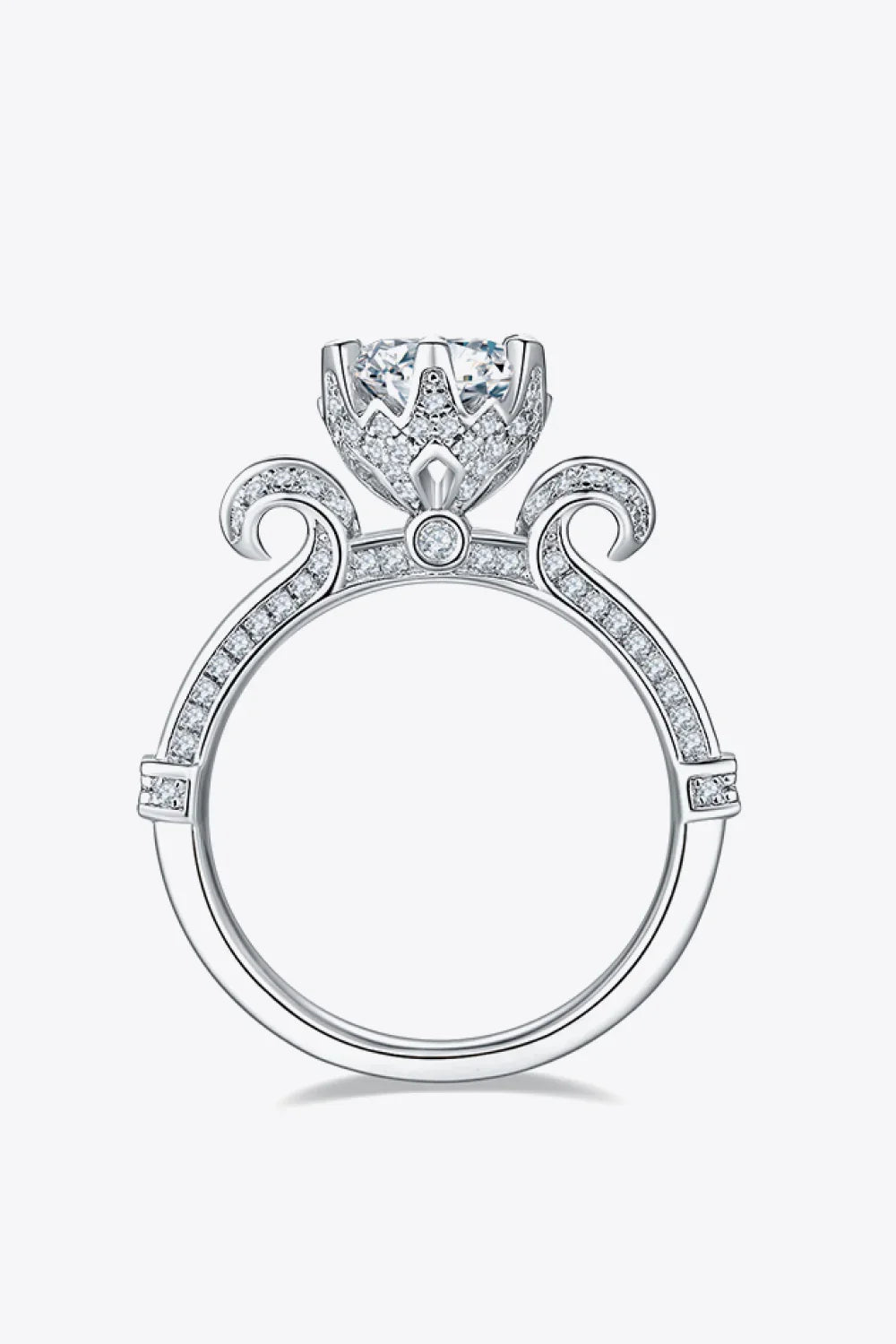 1 Carat Moissanite Ring Giovanna - Crown Setting Sparkle Women's Ring Velanci