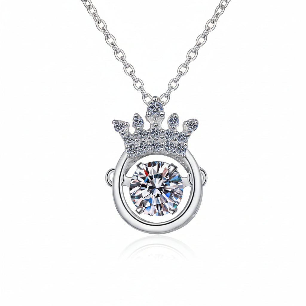 Rhodium-Plated Moissanite Necklace - Subtle Coastal Sparkle Velanci