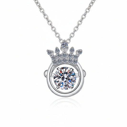 Rhodium-Plated Moissanite Necklace - Subtle Coastal Sparkle Velanci