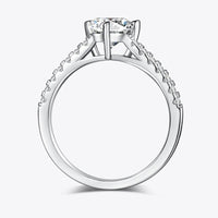Ring Raffaella - 1ct Triangle Moissanite Silver Band Women's Ring Velanci