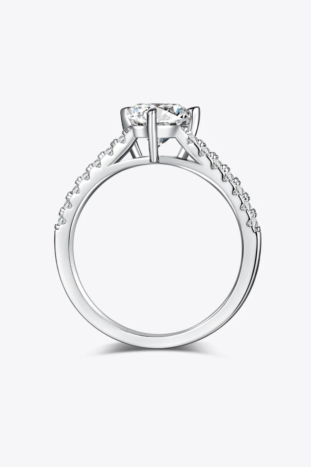 Ring Raffaella - 1ct Triangle Moissanite Silver Band Women's Ring Velanci