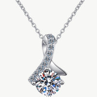 1 Carat Moissanite Sterling Pendant Necklace - Coastal Glow Velanci