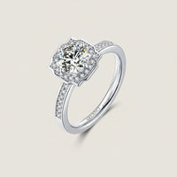 Ring Isabella Halo Sparkle - 1 Carat Moissanite Silver Women's Ring Velanci