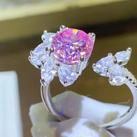 3 Carat Moissanite Ring Elena - Open Ring In Sterling Silver Women's Ring Velanci