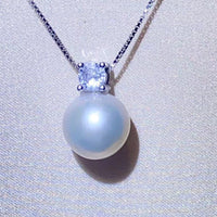 Freshwater Pearl Necklace - Sterling Silver Pendant, Coastal Velanci