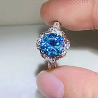 Ring Giulia - 2 Carat Cobalt Blue Moissanite SterlingSilver Women's Ring Velanci