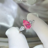 Sterling Silver Ring Isabella - Pink 2Ct Moissanite Women's Ring Velanci