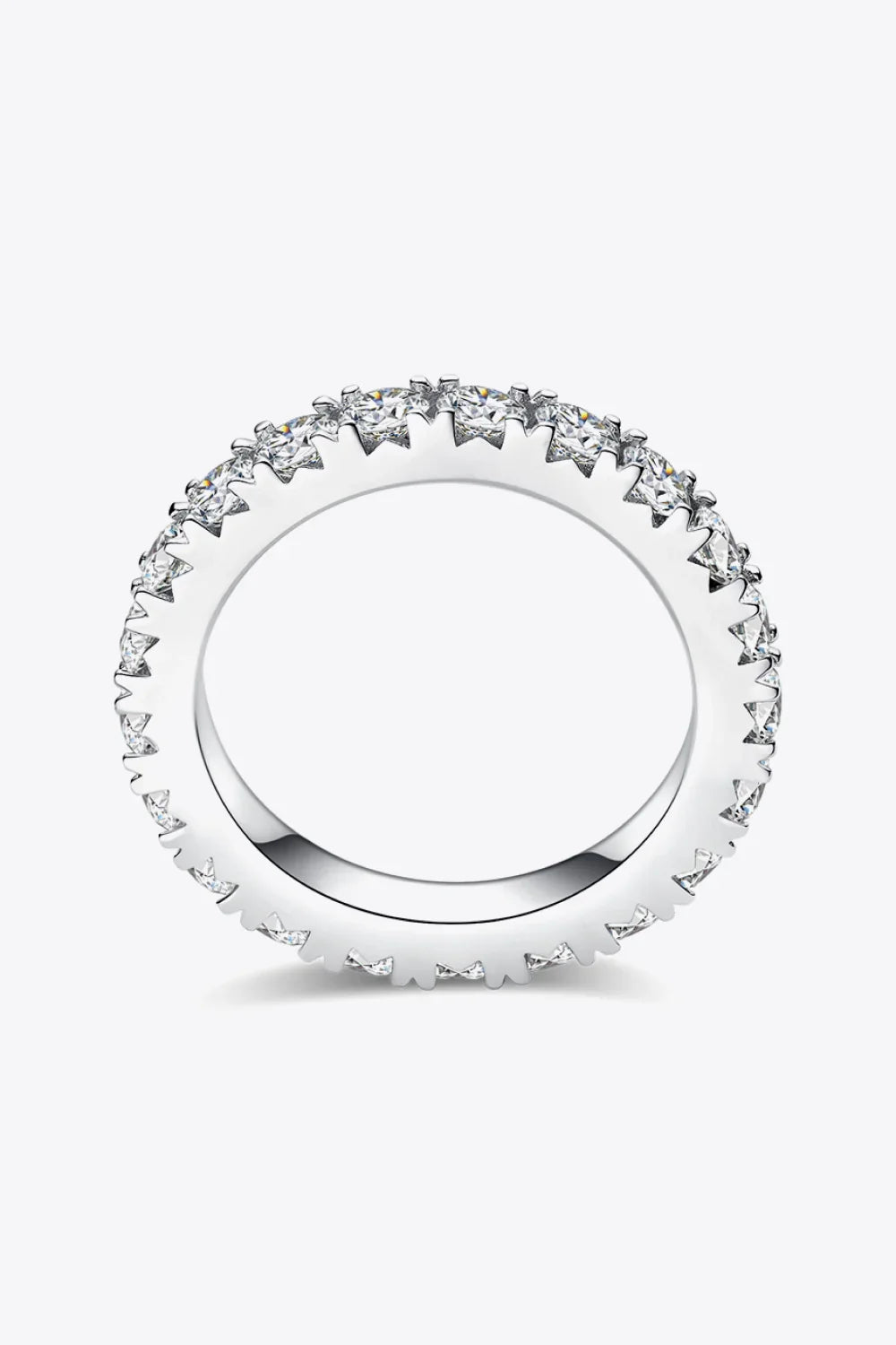 Sterling Silver Moissanite Eternity Ring Giada - Dainty Band Women's Ring Velanci
