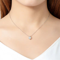 Heart Pendant Necklace - 1 Carat Moissanite Sterling Silver Velanci