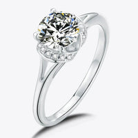 Ring Isabella - 1 Carat Moissanite, Split Shank Silver Women's Ring Velanci