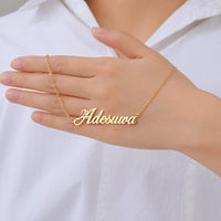 Personalized Custom Name Necklace - Engraved 18K Gold Stainless Steel Velanci