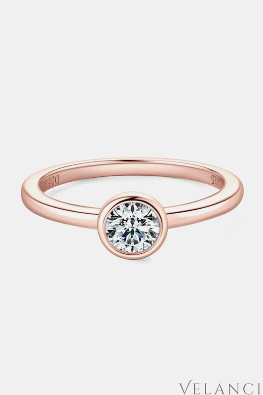 Moissanite Sterling Silver Ring Giulia - Everyday Sparkle Women's Ring Velanci